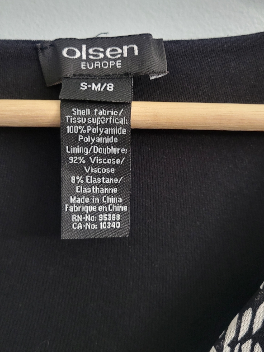 OLSEN Europe Sleeveless V-Neck Black & White Patterned Midi  Dress Sz S/M US 8 - Picture 3 of 10